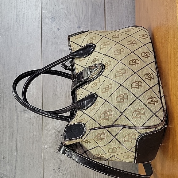 Dooney & Bourke Bags Dooney Bourke Canvas Leather Db Brown Satchel